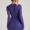 Chelsea Embellished Wrap Over A-Line miniklänning i mörkblått