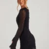Chelsea Embellished Wrap Over A-Line Miniklänning i svart
