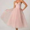 Cindy Tulle Corset Midaxi-klänning i Dusty Rose