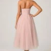 Cindy Tulle Corset Midaxi-klänning i Dusty Rose