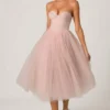Cindy Tulle Corset Midaxi-klänning i Dusty Rose