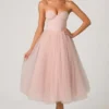 Cindy Tulle Corset Midaxi-klänning i Dusty Rose