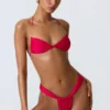 Clearwater Bikini-toppar med rynkad halterneck och dekorationer i hallonrosa