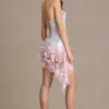 Colette Embellished Tulle Corset Miniklänning i Baby Pink
