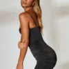 Confident Ruched Corset Miniklänning i svart