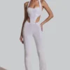 Coralena Embellished Cut-Out Jumpsuit i vitt