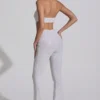 Coralena Embellished Cut-Out Jumpsuit i vitt