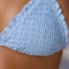 Crinkle Badkläder Halterneck Triangel-bikinitopp i himmelsblått