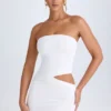 Damia Cut-Out Bandeau-miniklänning i vitt