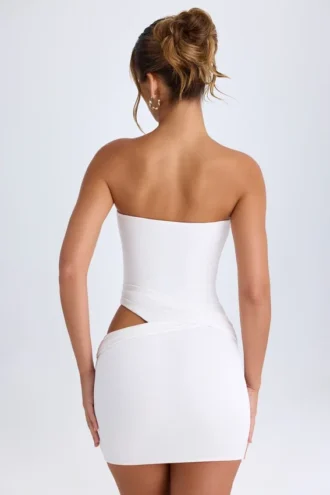 Damia Cut-Out Bandeau-miniklänning i vitt