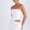 Damia Cut-Out Bandeau-miniklänning i vitt