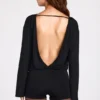 Dara Modal långärmad rygglös jumpsuit i svart