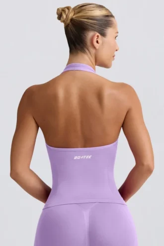 Define Luxe halterneck-linne i lila