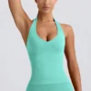 Define Luxe halterneck-linne i mint