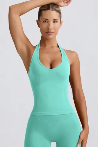 Define Luxe halterneck-linne i mint