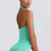 Define Luxe halterneck-linne i mint