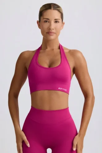Define Luxe halterneck-sport-BH i Berry