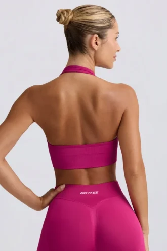 Define Luxe halterneck-sport-BH i Berry