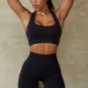Define Luxe högmidjade biker shorts i svart