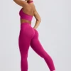 Define Luxe högmidjade leggings i Berry