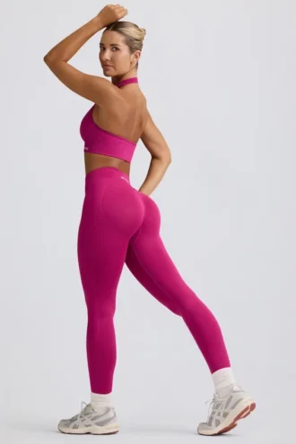 Define Luxe högmidjade leggings i Berry