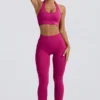 Define Luxe högmidjade leggings i Berry