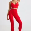 Define Luxe högmidjade leggings i rött