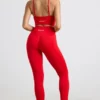 Define Luxe högmidjade leggings i rött