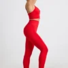 Define Luxe högmidjade leggings i rött