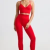 Define Luxe högmidjade leggings i rött