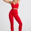 Define Luxe högmidjade leggings i rött