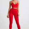 Define Luxe högmidjade leggings i rött