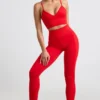 Define Luxe högmidjade leggings i rött