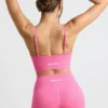 Define Luxe högmidjade minishorts i knallrosa