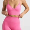 Define Luxe högmidjade minishorts i knallrosa