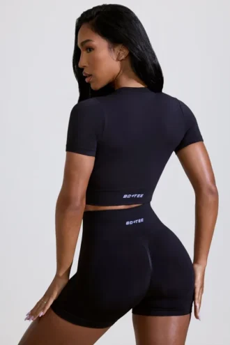Define Luxe-shorts med hög midja i svart