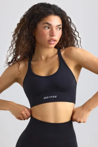 Define Luxe-sport-BH med band i svart