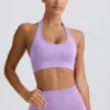 Define Luxe sport-BH med halterneck i lila