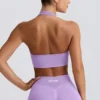 Define Luxe sport-BH med halterneck i lila