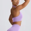 Define Luxe sport-BH med halterneck i lila