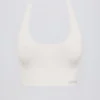 Define Luxe sport-BH med halterneck i vitt