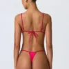 South Beach triangel-bikinitopp med kedjedekor i hallonrosa
