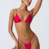 South Beach triangel-bikinitopp med kedjedekor i hallonrosa