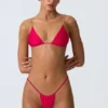 South Beach triangel-bikinitopp med kedjedekor i hallonrosa