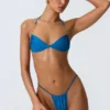 Delray Ruched Thong Bikinibyxor i Ocean Blue