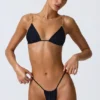 Delray Ruched Thong Bikinibyxor i svart