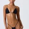 Delray Ruched Thong Bikinibyxor i svart