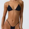 Delray Ruched Thong Bikinibyxor i svart