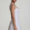 Dominique Embellished Structured A-Line Miniklänning i vitt
