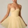 Dottie Tulle Corset Miniklänning i gult
